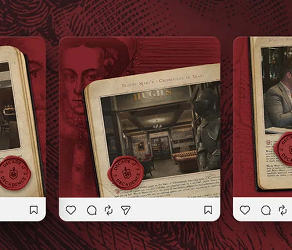 Social media content for Bloody Mary's Decade of Decadence Campaign