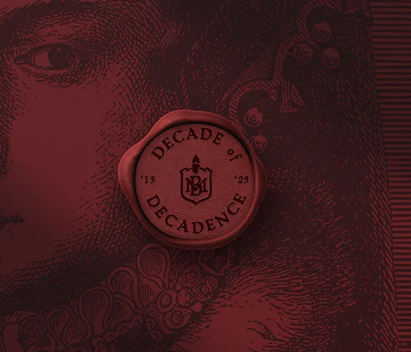 Bloody Mary's Decade of Decadence Wax Seal Design