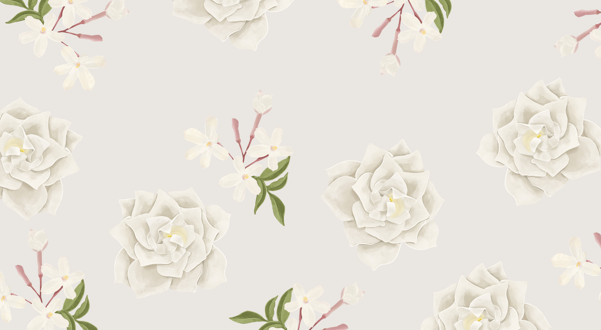 Moonlit Jasmine & Gadenia — Illustrated candle fragrance notes for Sadie Candles by Sinclair Creative Agency